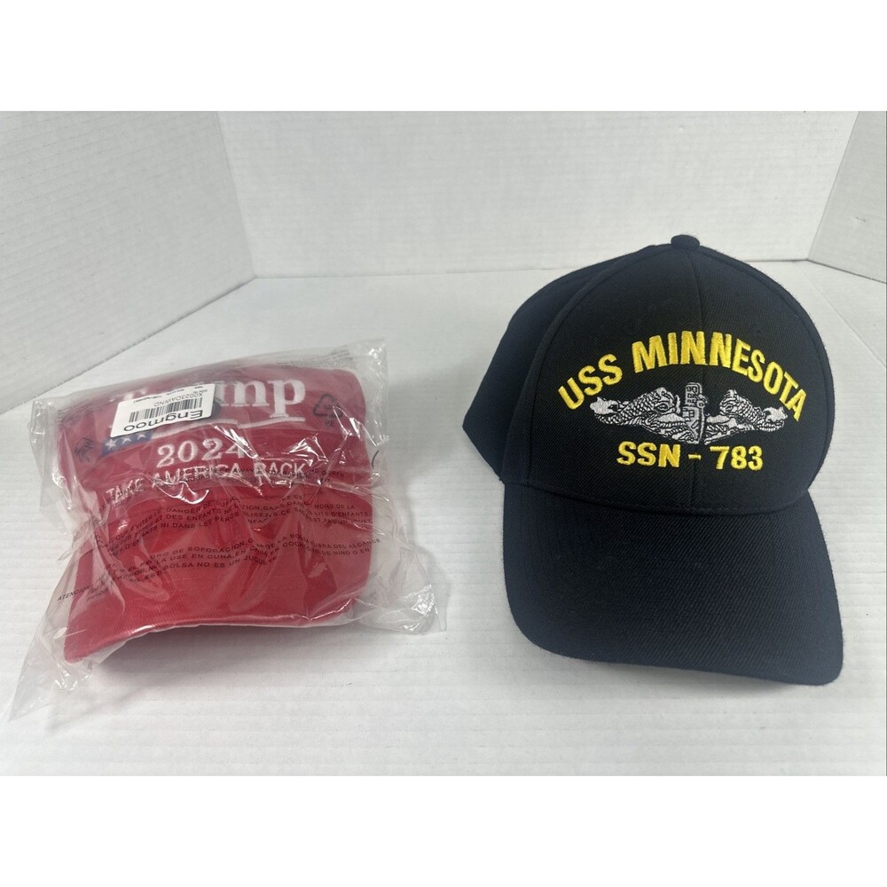 USS Minnesota SSN-783 Snapback Cap Hat Navy Blue Boat Submarine Ship With Bonus